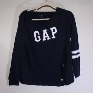 Gap Women's Navy Blue Varsity Long Sleeve Sweater With Tie Size XS